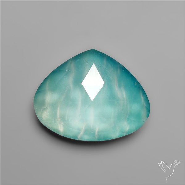 Peruvian Ice Amazonite With Rose Cut Himalayan Quartz Doublet