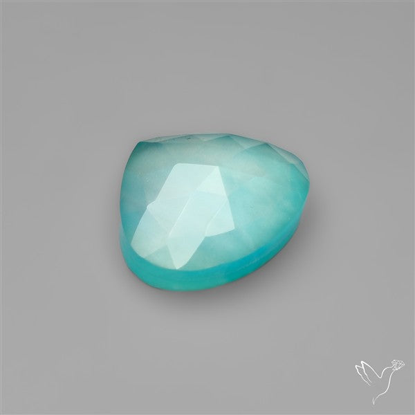 Peruvian Ice Amazonite With Rose Cut Himalayan Quartz Doublet