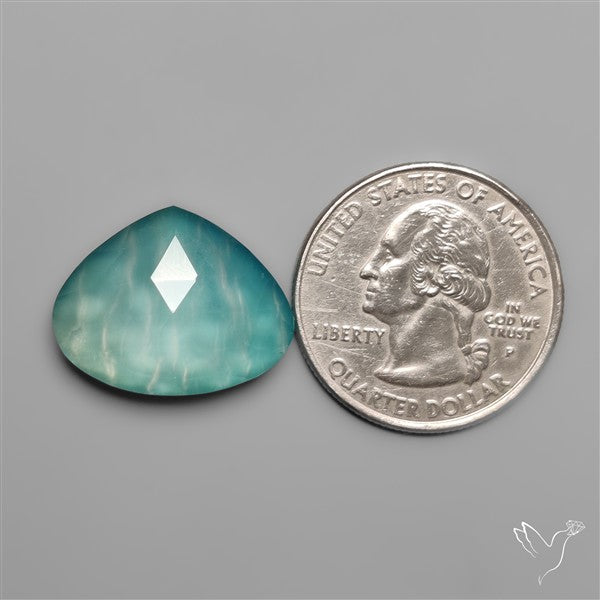 Peruvian Ice Amazonite With Rose Cut Himalayan Quartz Doublet