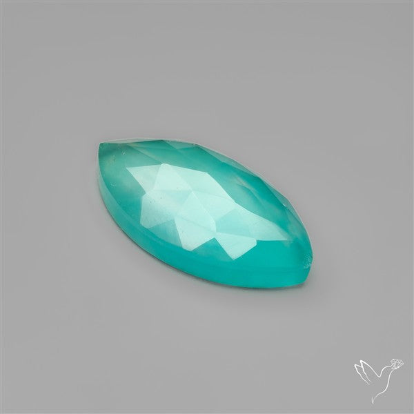 Peruvian Ice Amazonite With Rose Cut Himalayan Quartz Doublet