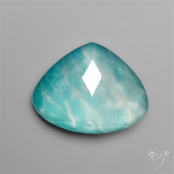 Peruvian Ice Amazonite With Rose Cut Himalayan Quartz Doublet
