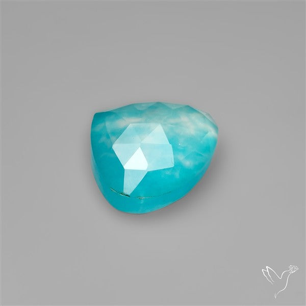 Peruvian Ice Amazonite With Rose Cut Himalayan Quartz Doublet