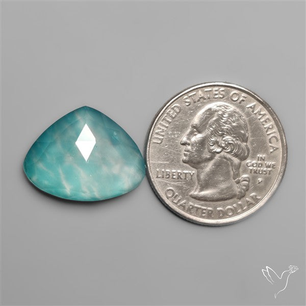 Peruvian Ice Amazonite With Rose Cut Himalayan Quartz Doublet