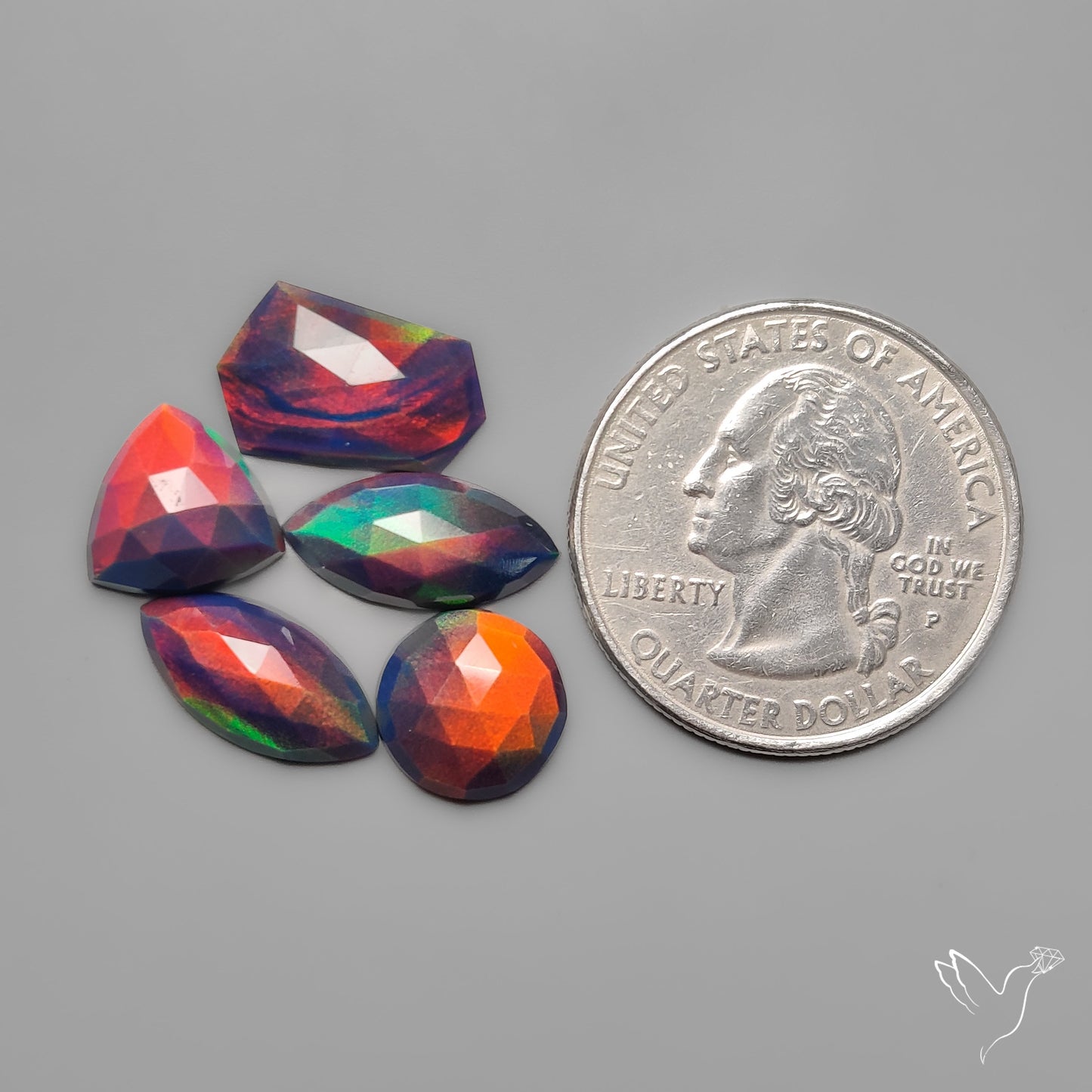 Rose Cut Aurora Opals Lot