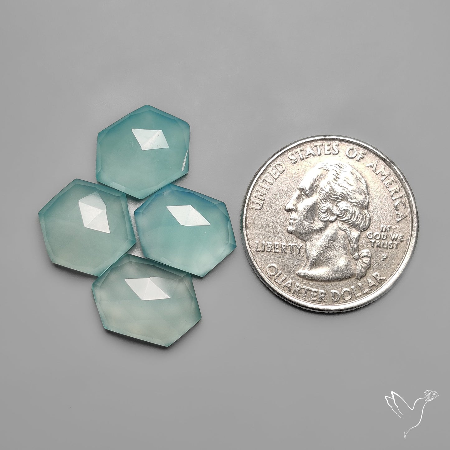 Rose Cut Light Blue Chalcedony Lot