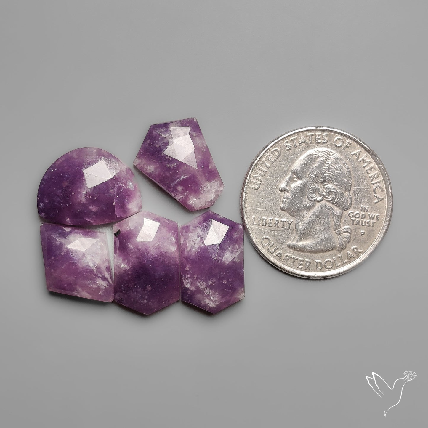 Rose Cut Amethyst In Quartz Lot