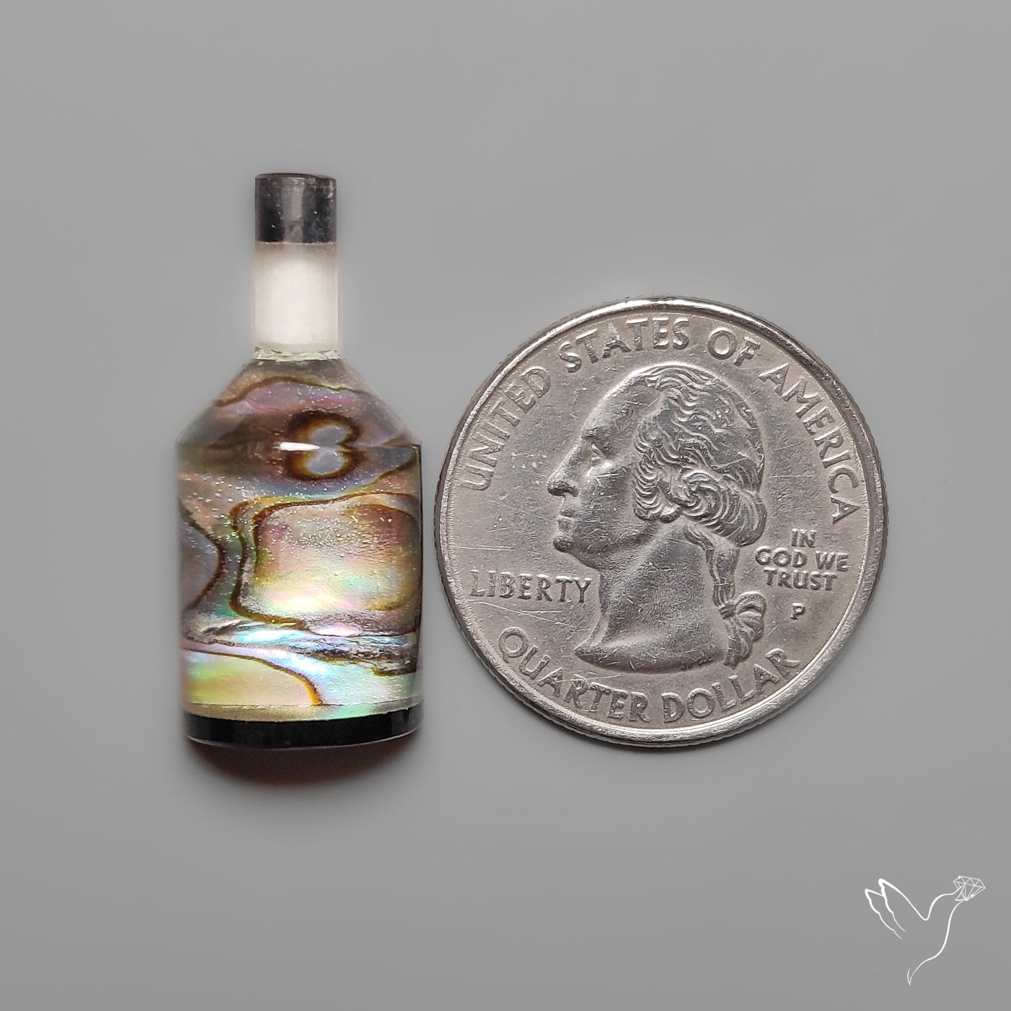 Himalayan Quartz And Abalone Shell Wine Bottle Carving