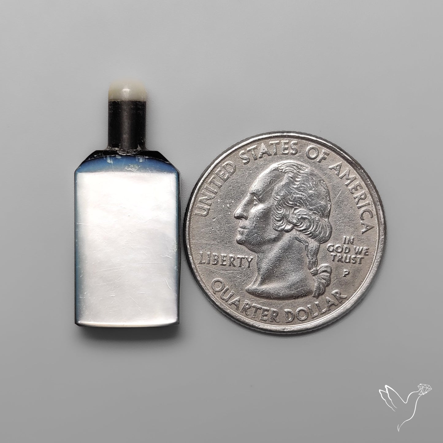 Quartz, Onyx And Mother Of Pearl Wine Bottle Carving