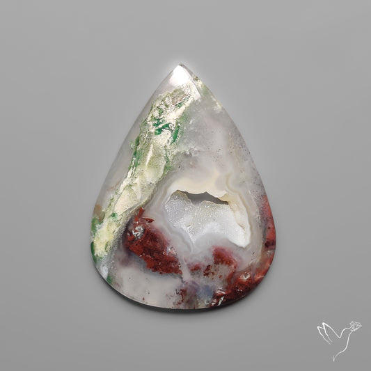 Aqua Chrysoprase Cabochon with Druzy Pocket