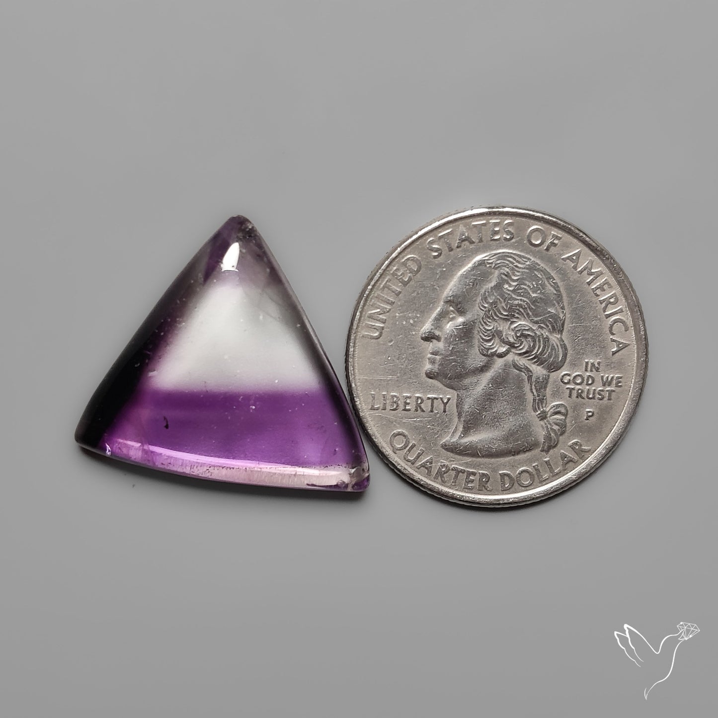 Bi color Amethyst With Quartz Lace Cabochon