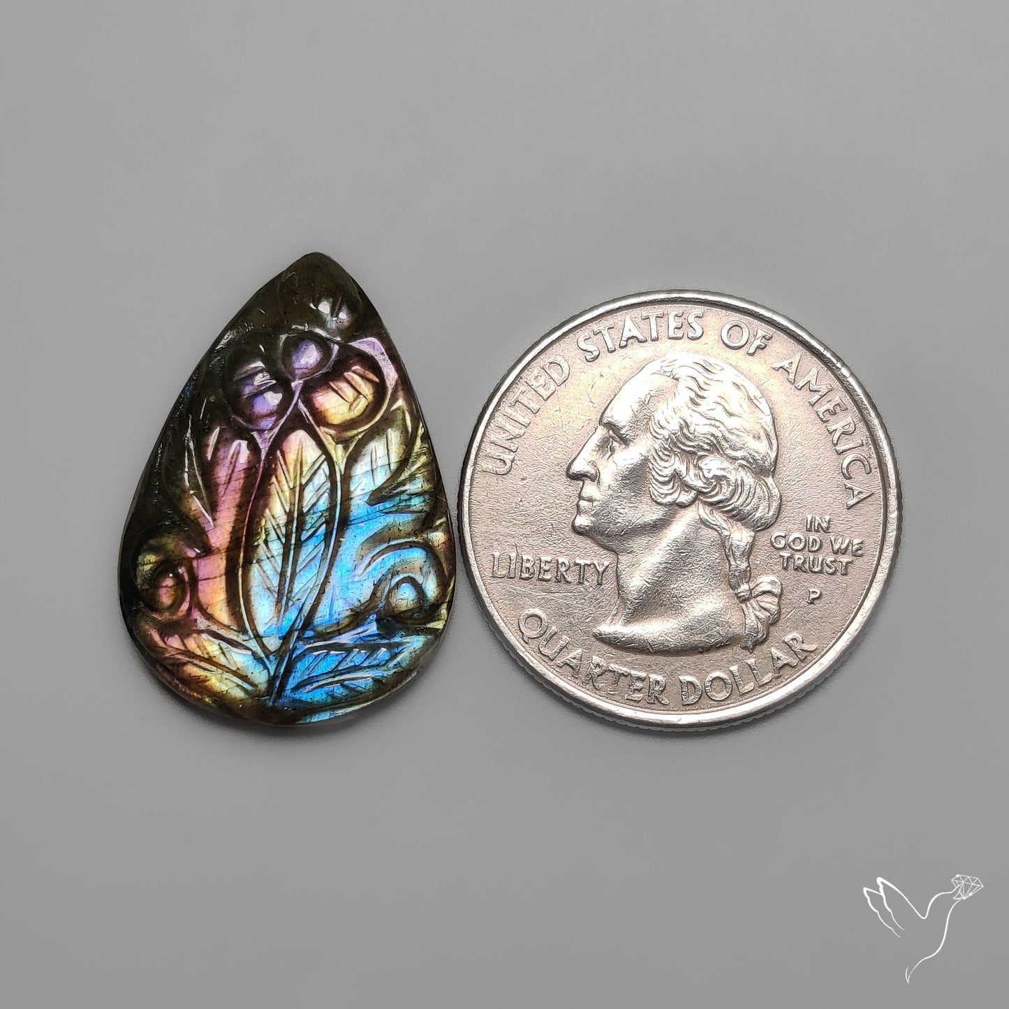 Labradorite Mughal Carving