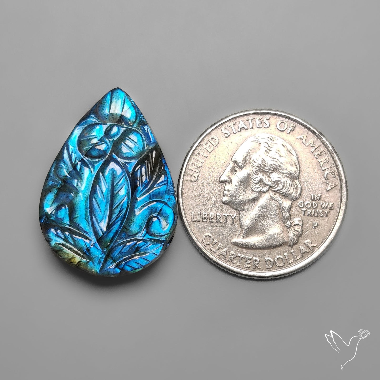 Labradorite Mughal Carving