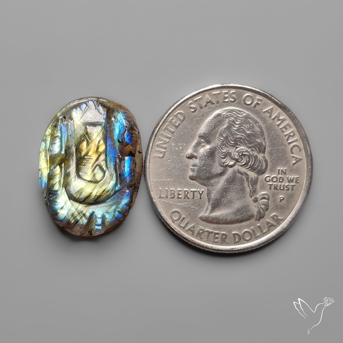 Labradorite Ganesha Carving