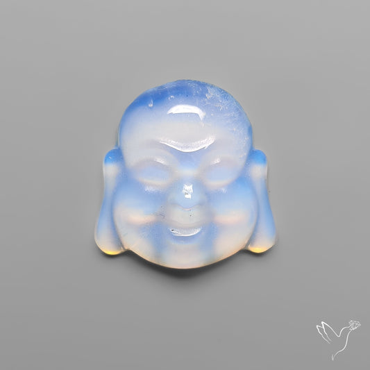 Opalite Buddha Face Carving