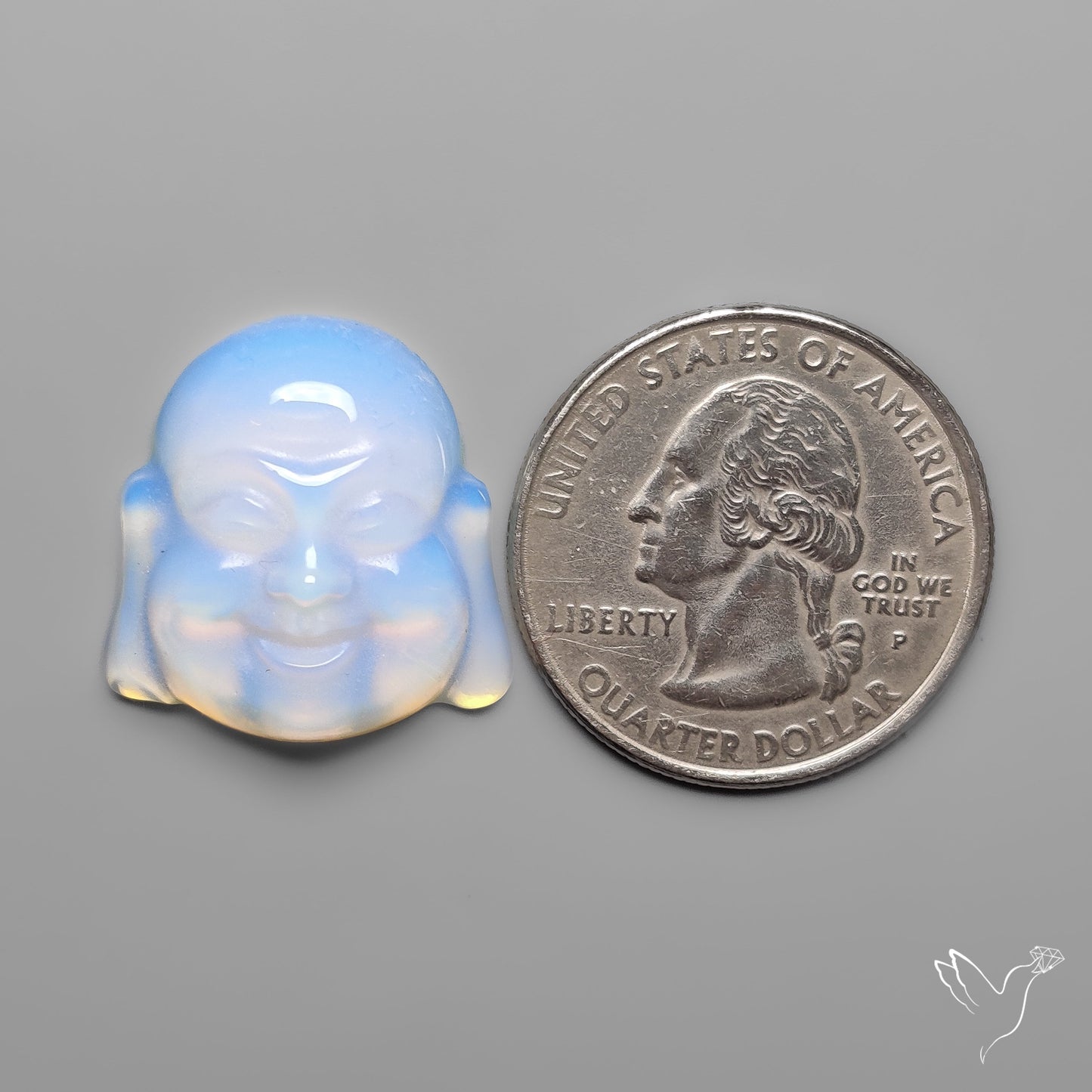 Opalite Buddha Face Carving