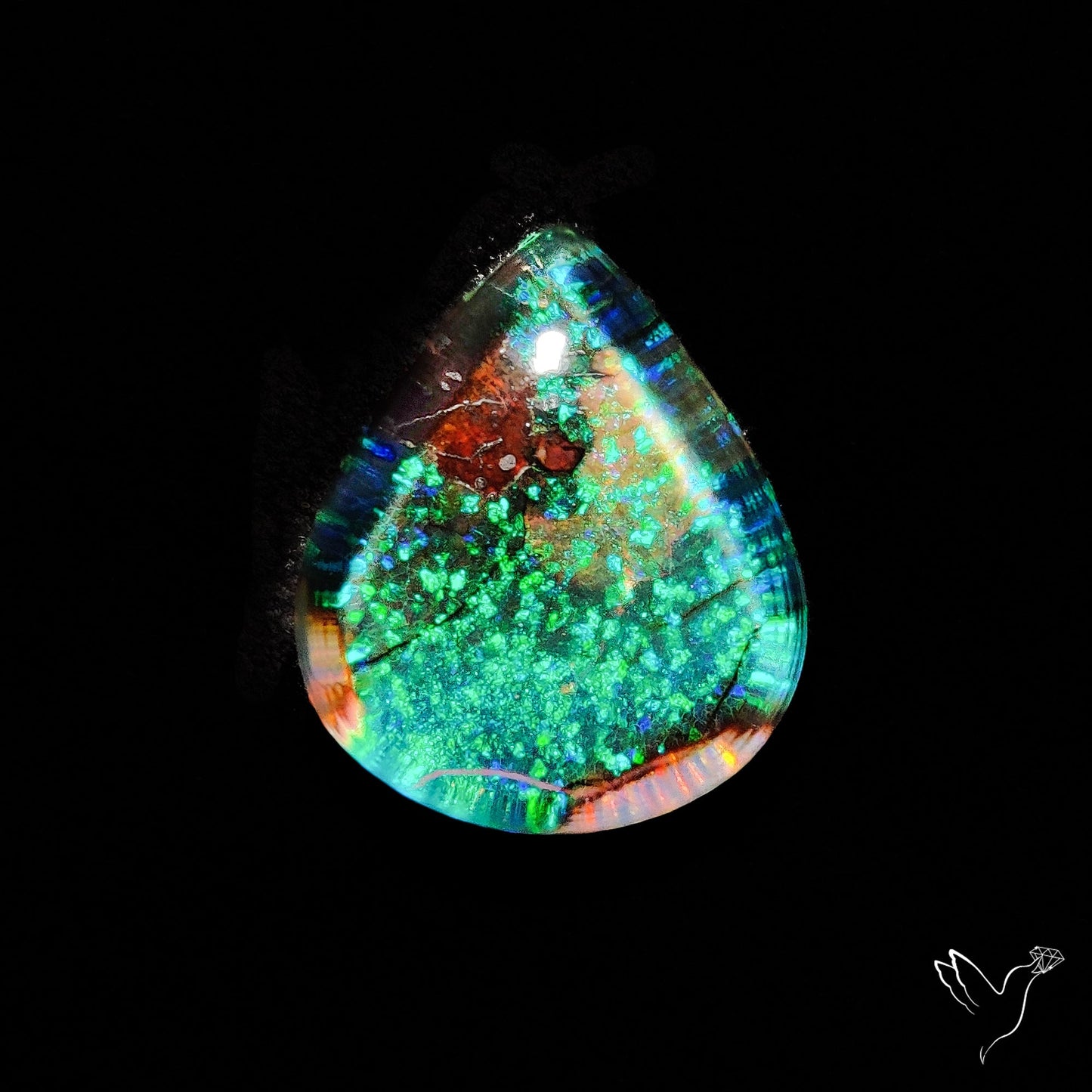 Monarch Opal Doublet Sterling Opal Cabochon