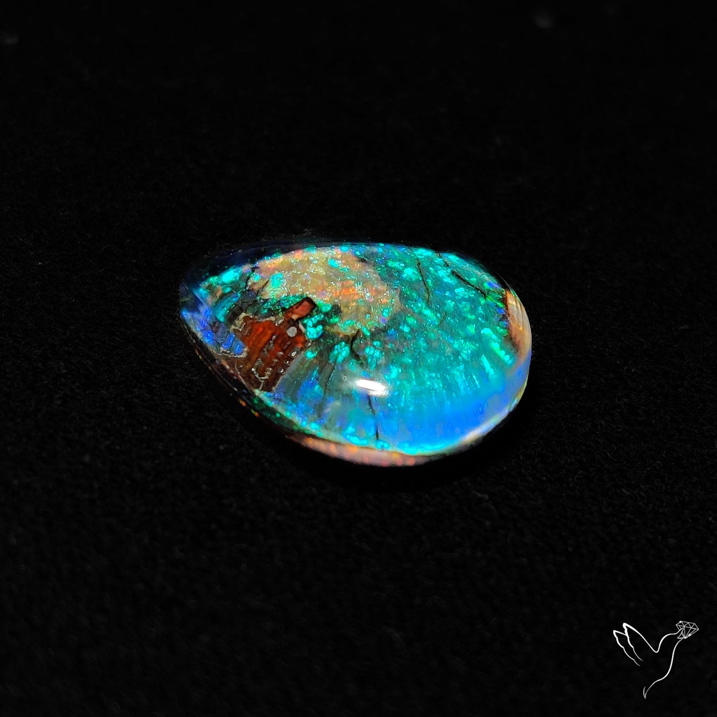 Monarch Opal Doublet Sterling Opal Cabochon