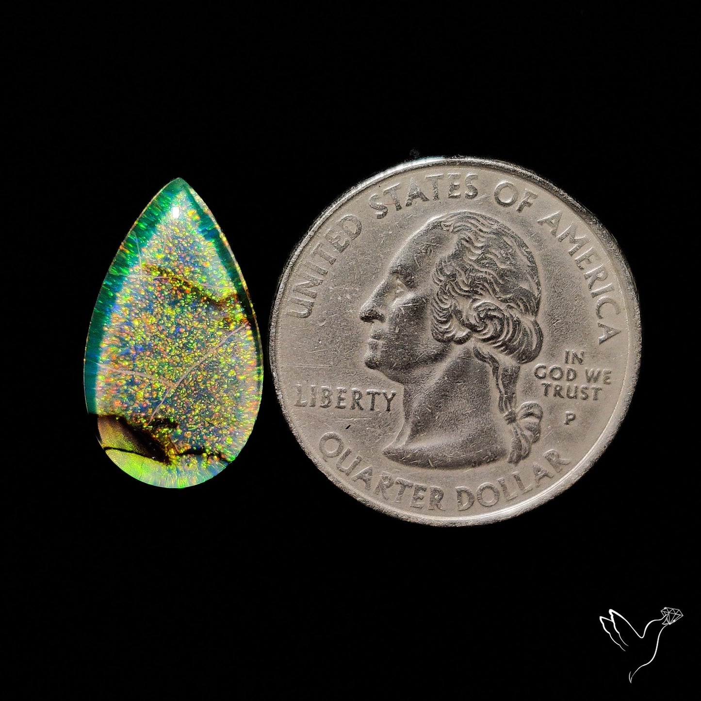 Monarch Opal Doublet Sterling Opal Cabochon