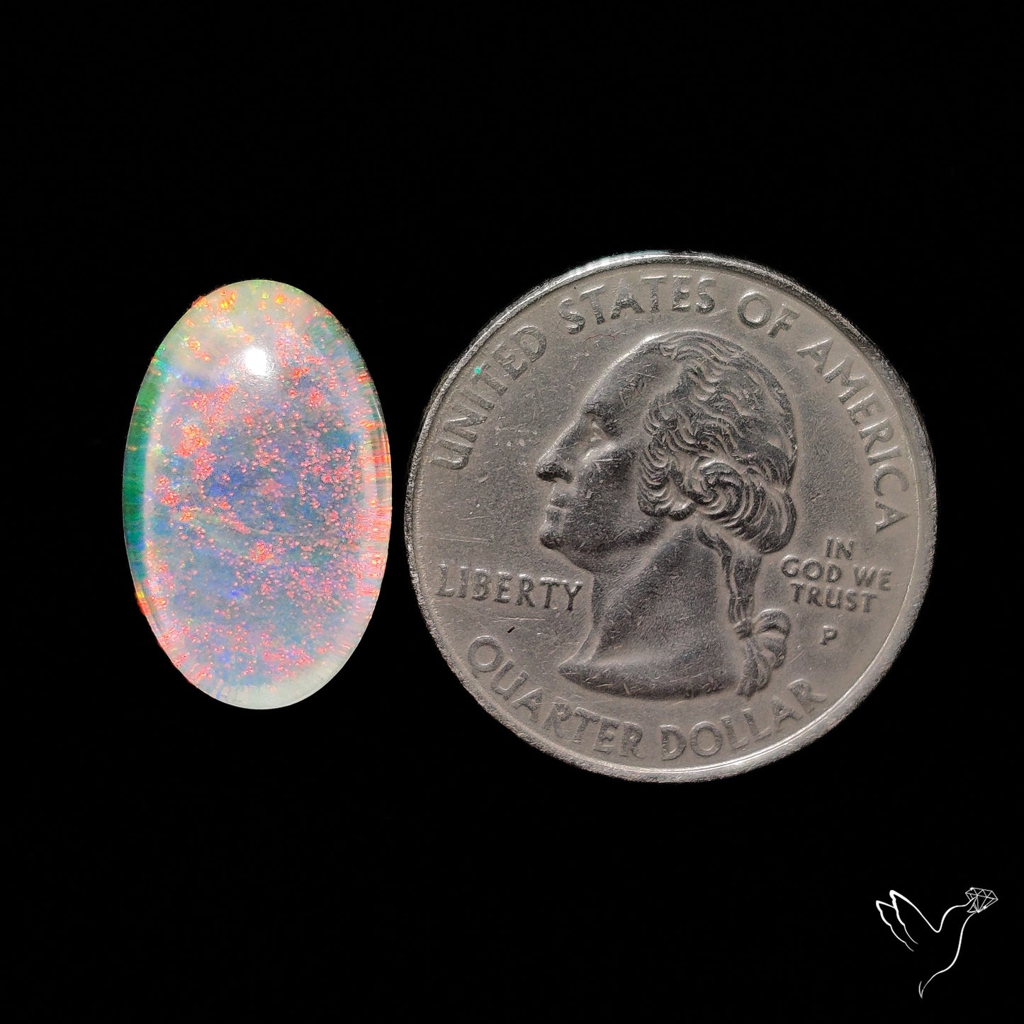 Monarch Opal Doublet Sterling Opal Cabochon