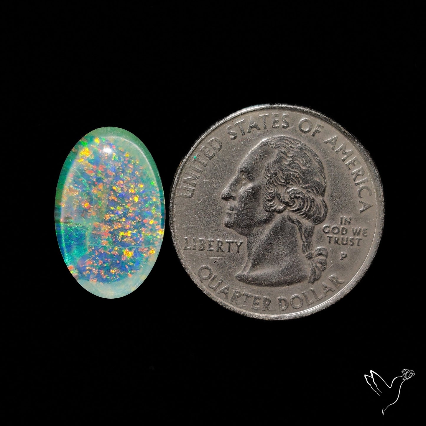 Monarch Opal Doublet Sterling Opal Cabochon