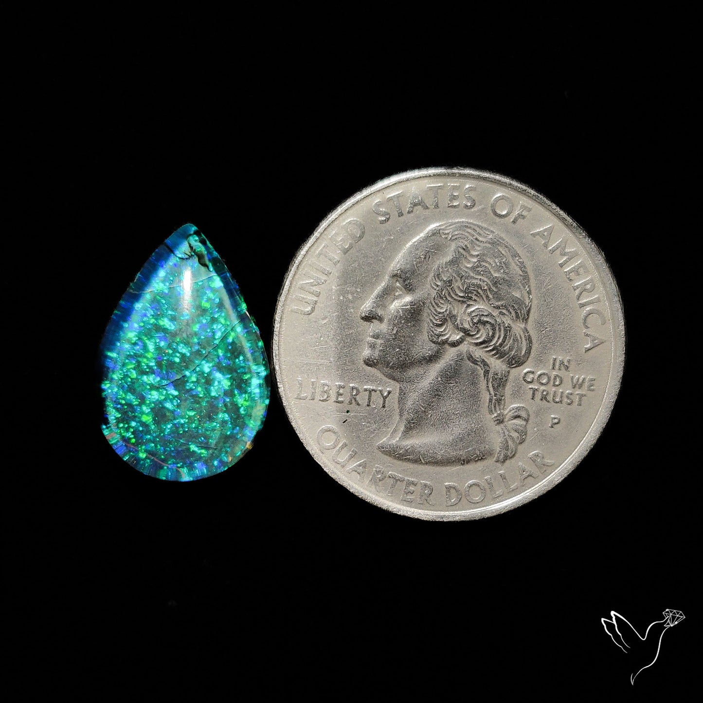 Monarch Opal Doublet Sterling Opal Cabochon