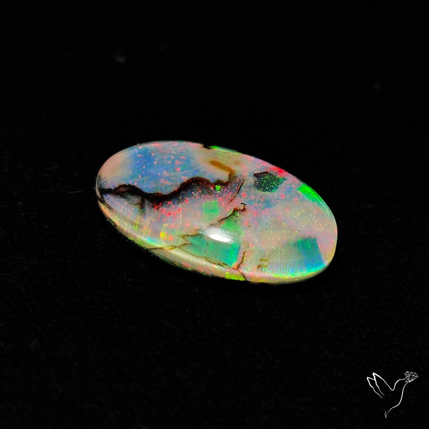 Monarch Opal Doublet Sterling Opal Cabochon