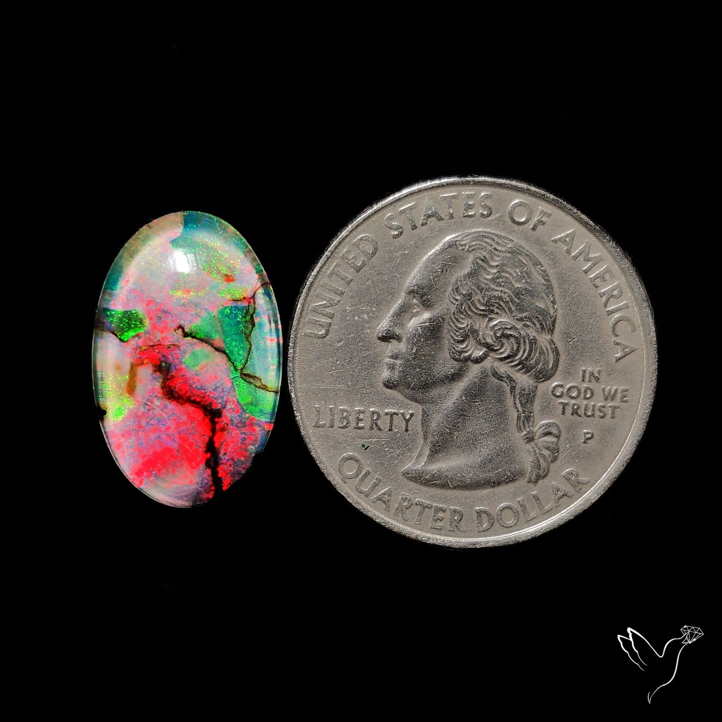 Monarch Opal Doublet Sterling Opal Cabochon