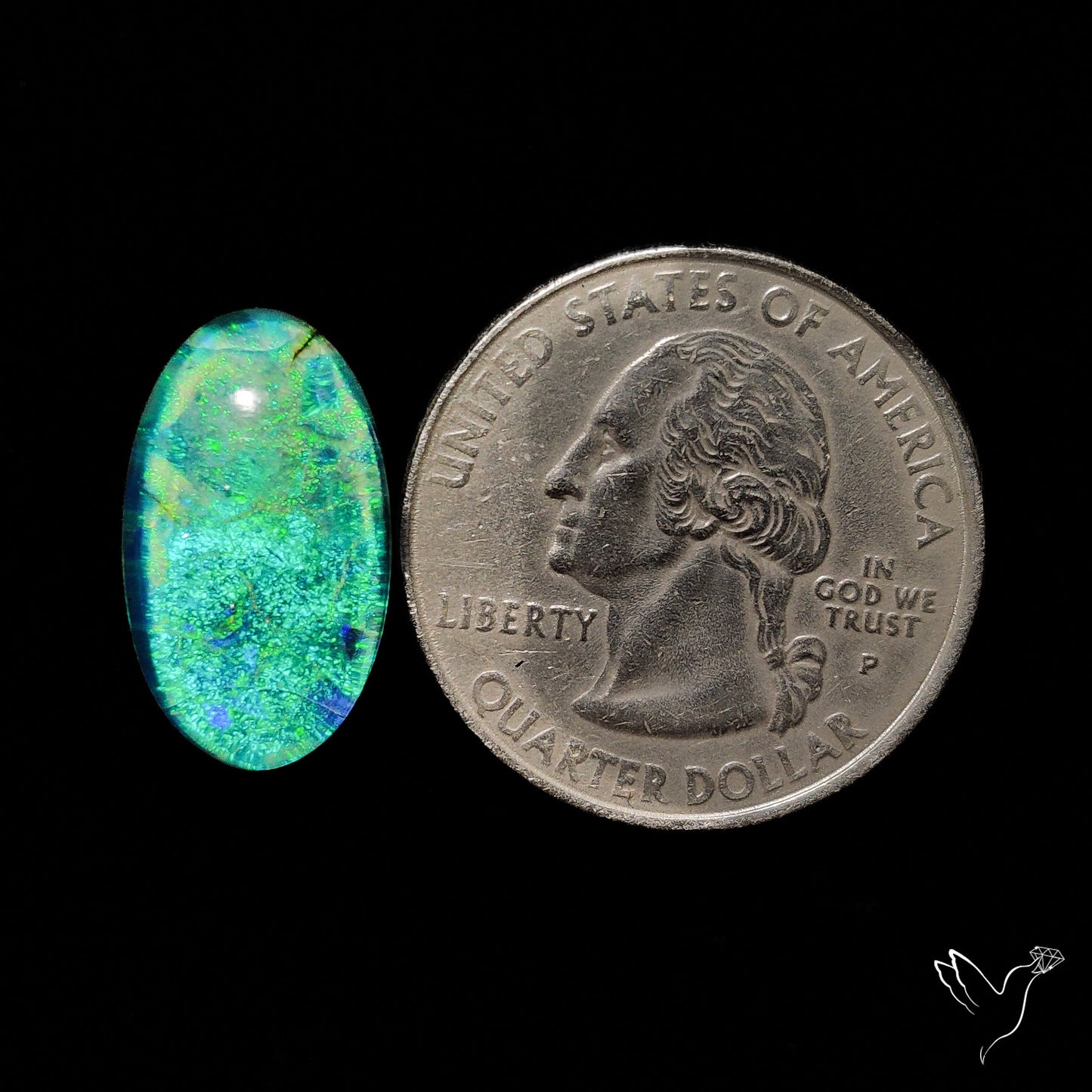 Monarch Opal Doublet Sterling Opal Cabochon