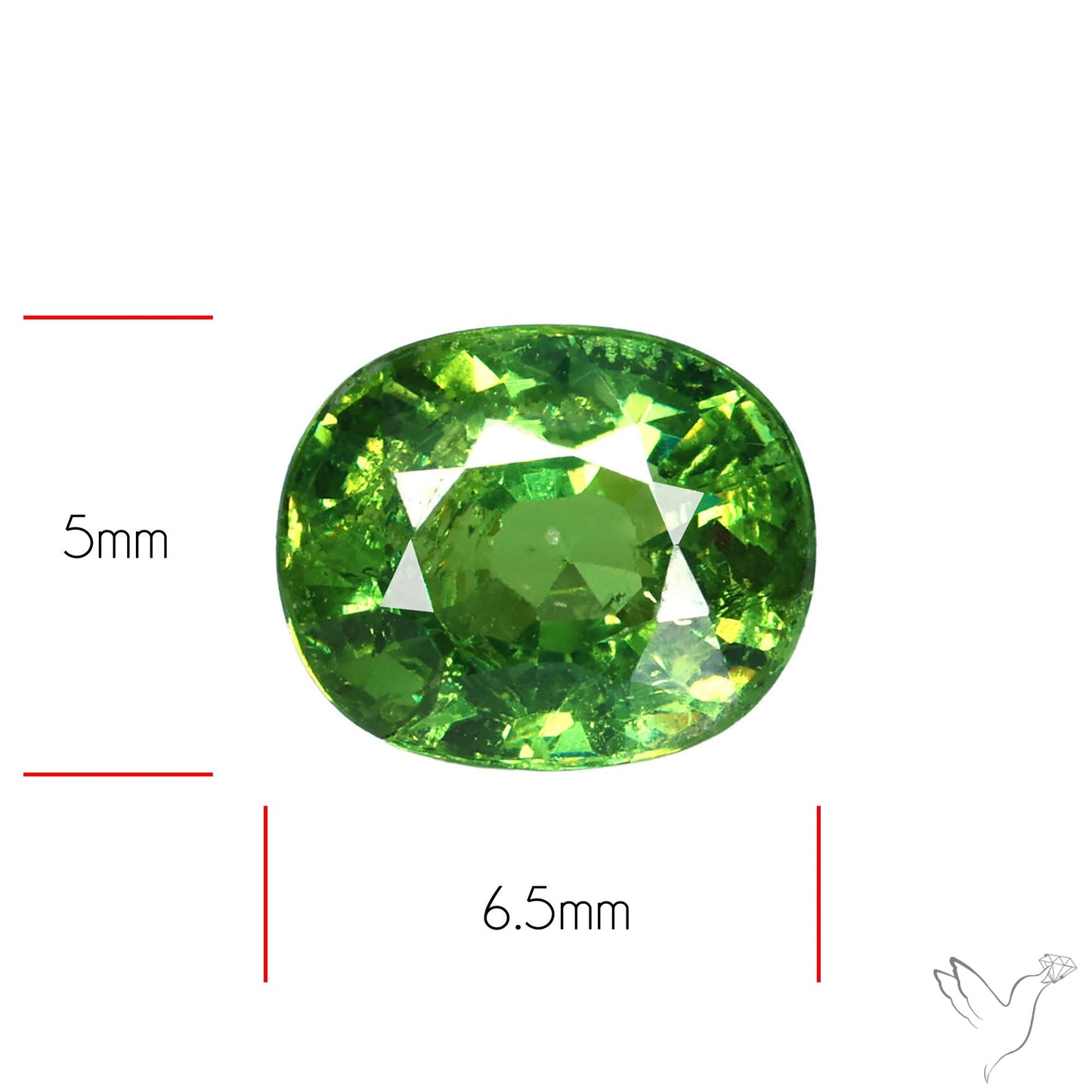 Rare Demantoid Garnet Vivid Green from Russia Unheated