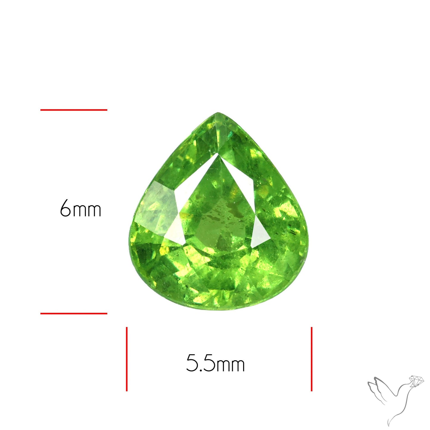 Rare Demantoid Garnet Vivid Green from Russia Unheated