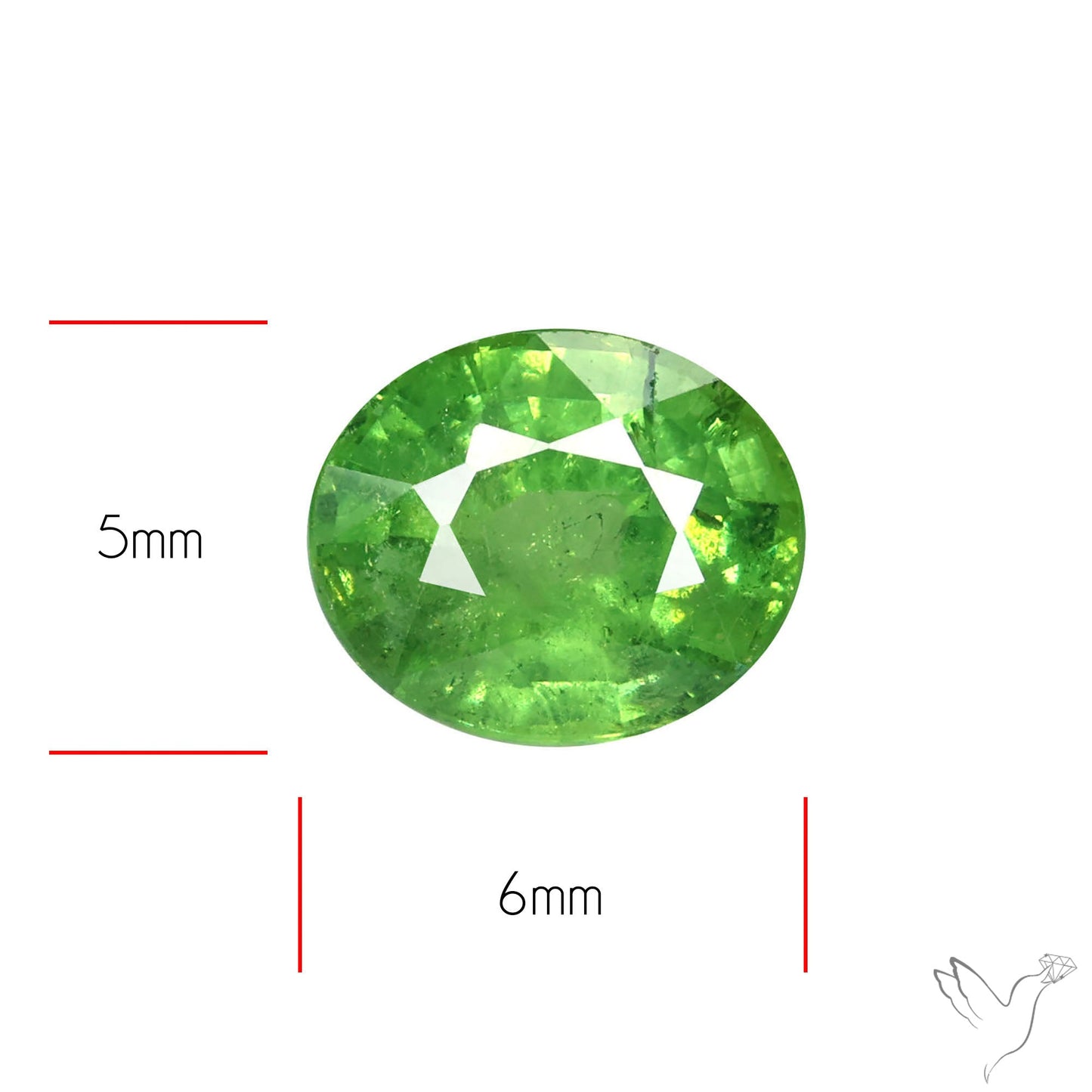 Rare Demantoid Garnet Vivid Green from Russia Unheated