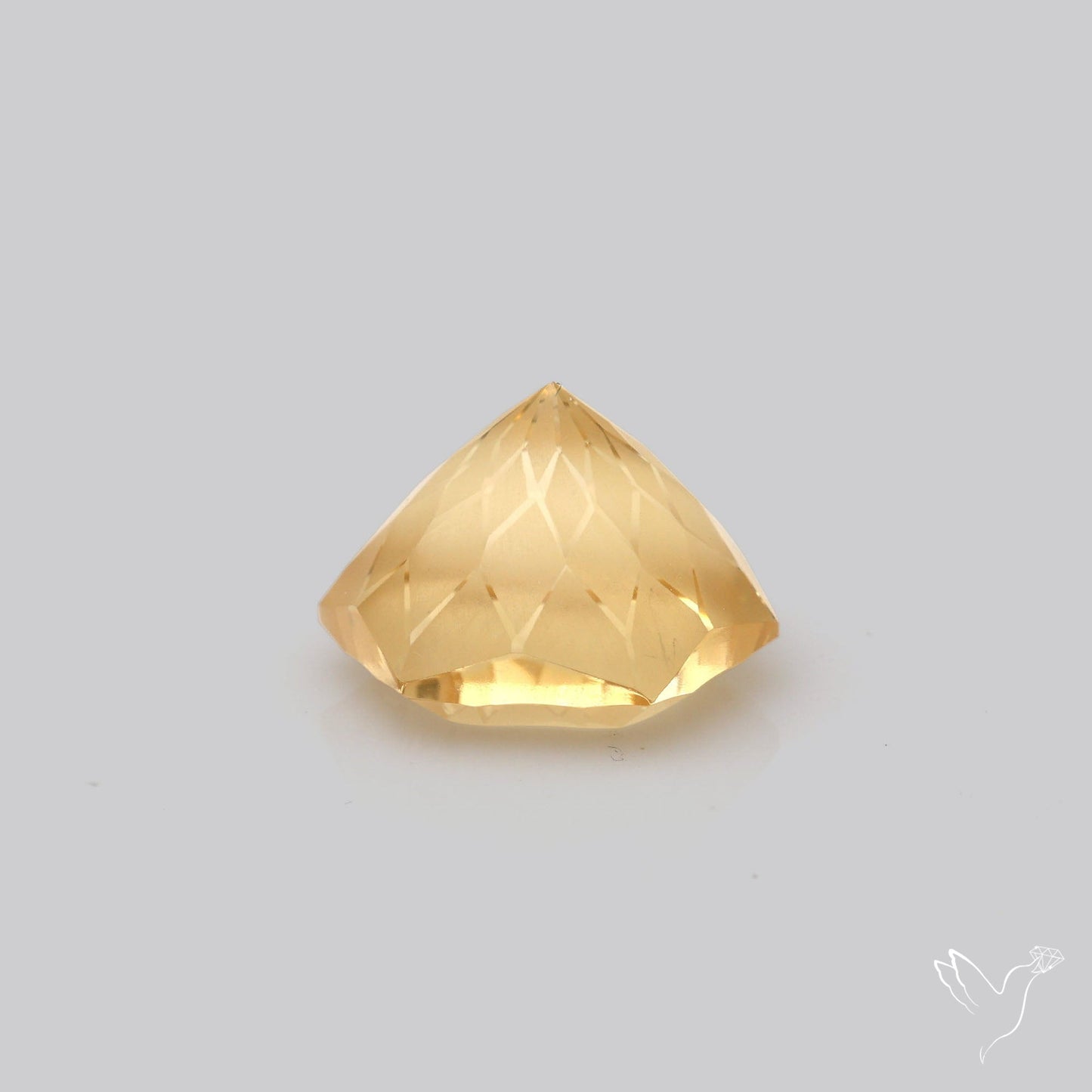 Faceted Clear Citrine Reverse Intaglio Fantasy Cut