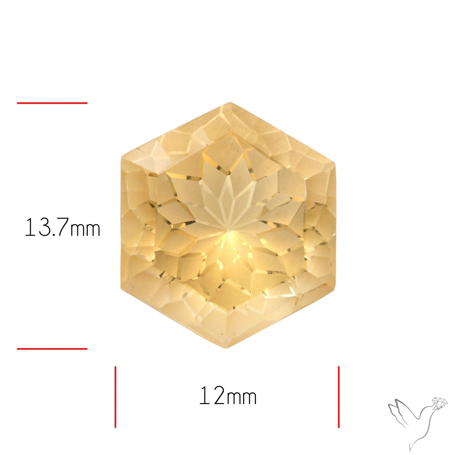 Faceted Clear Citrine Reverse Intaglio Fantasy Cut