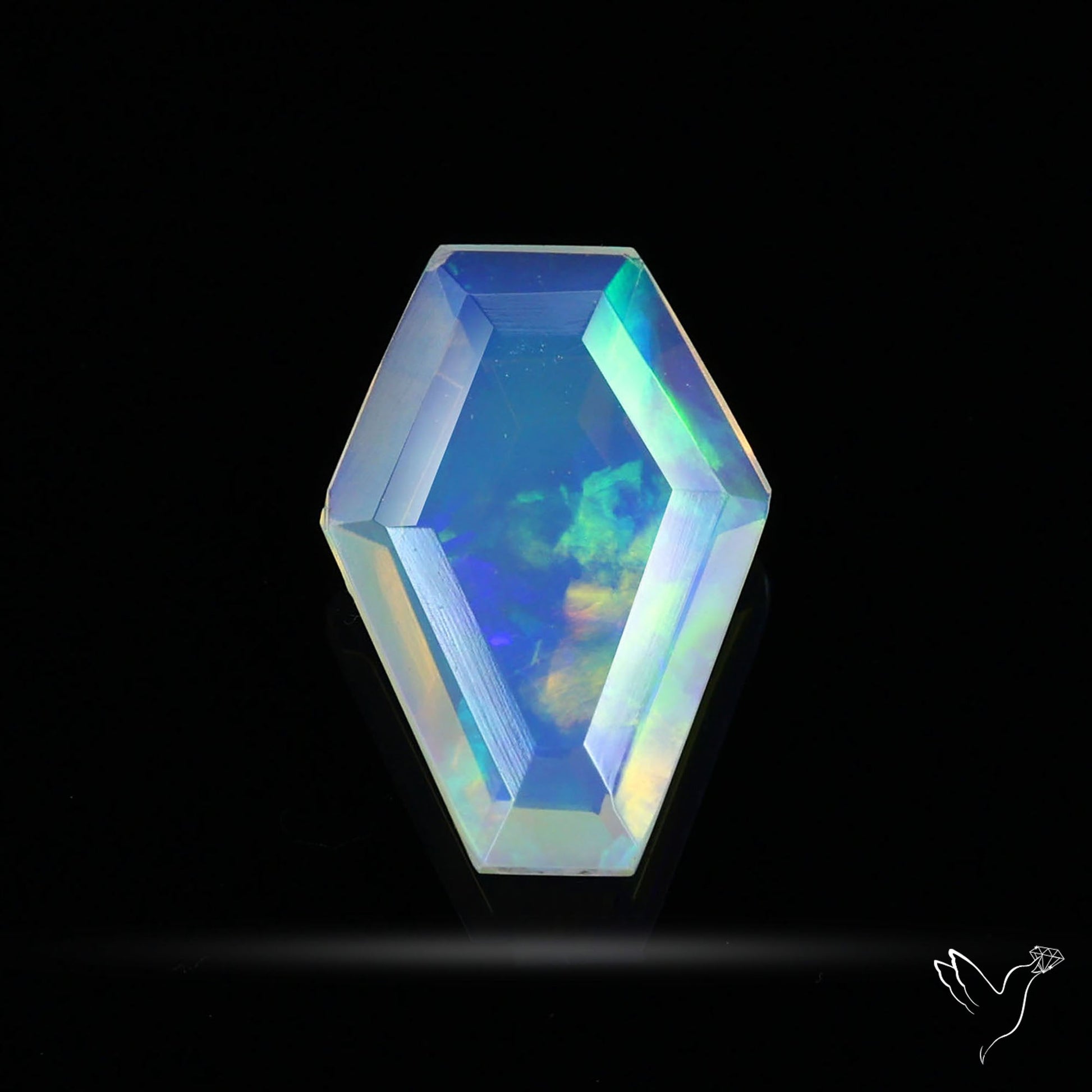 Step Faceted Ethiopian Opal Coffin