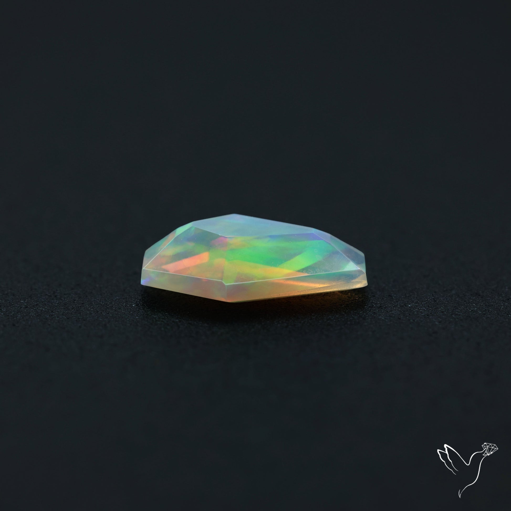 Step Faceted Ethiopian Opal Coffin