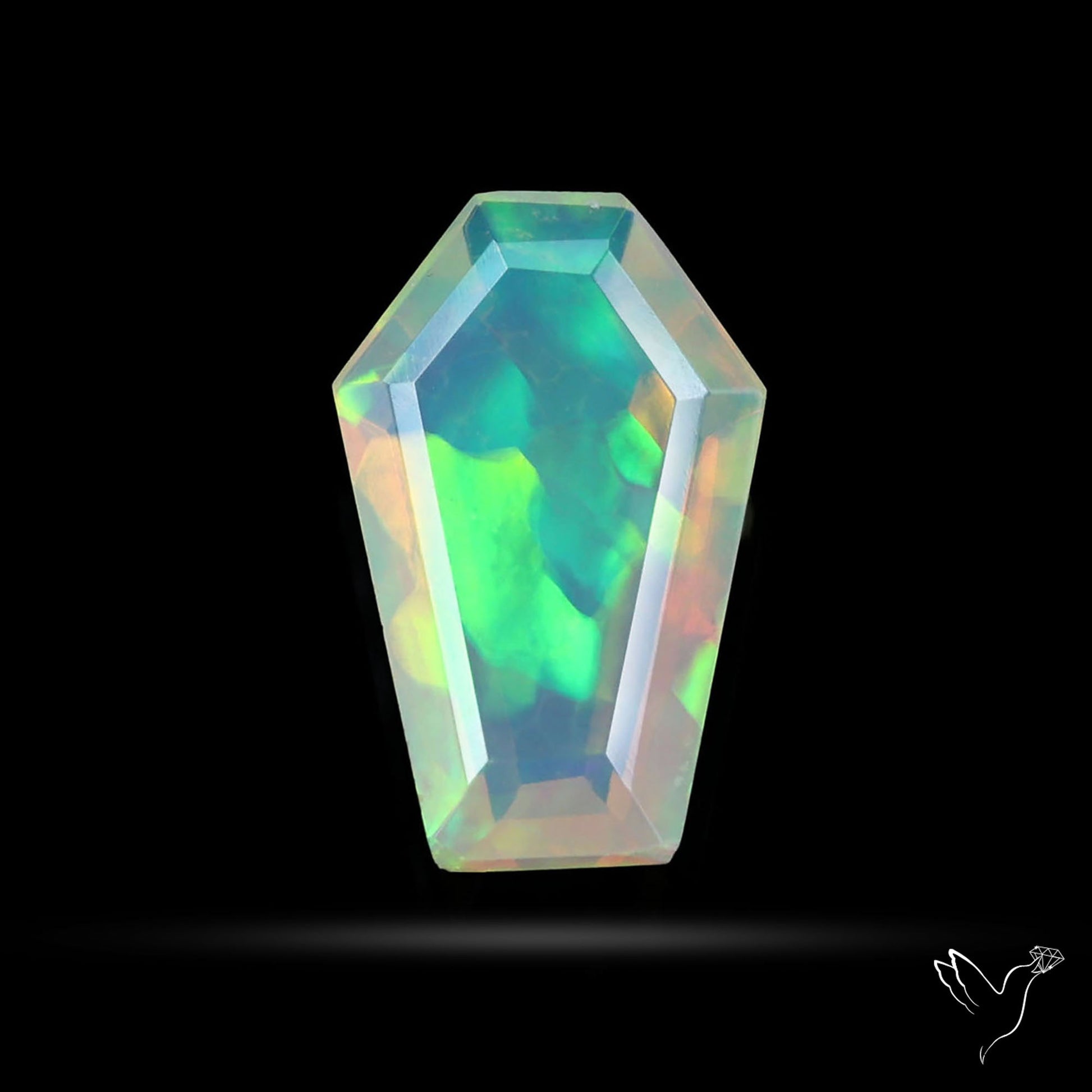 Step Faceted Ethiopian Opal Coffin