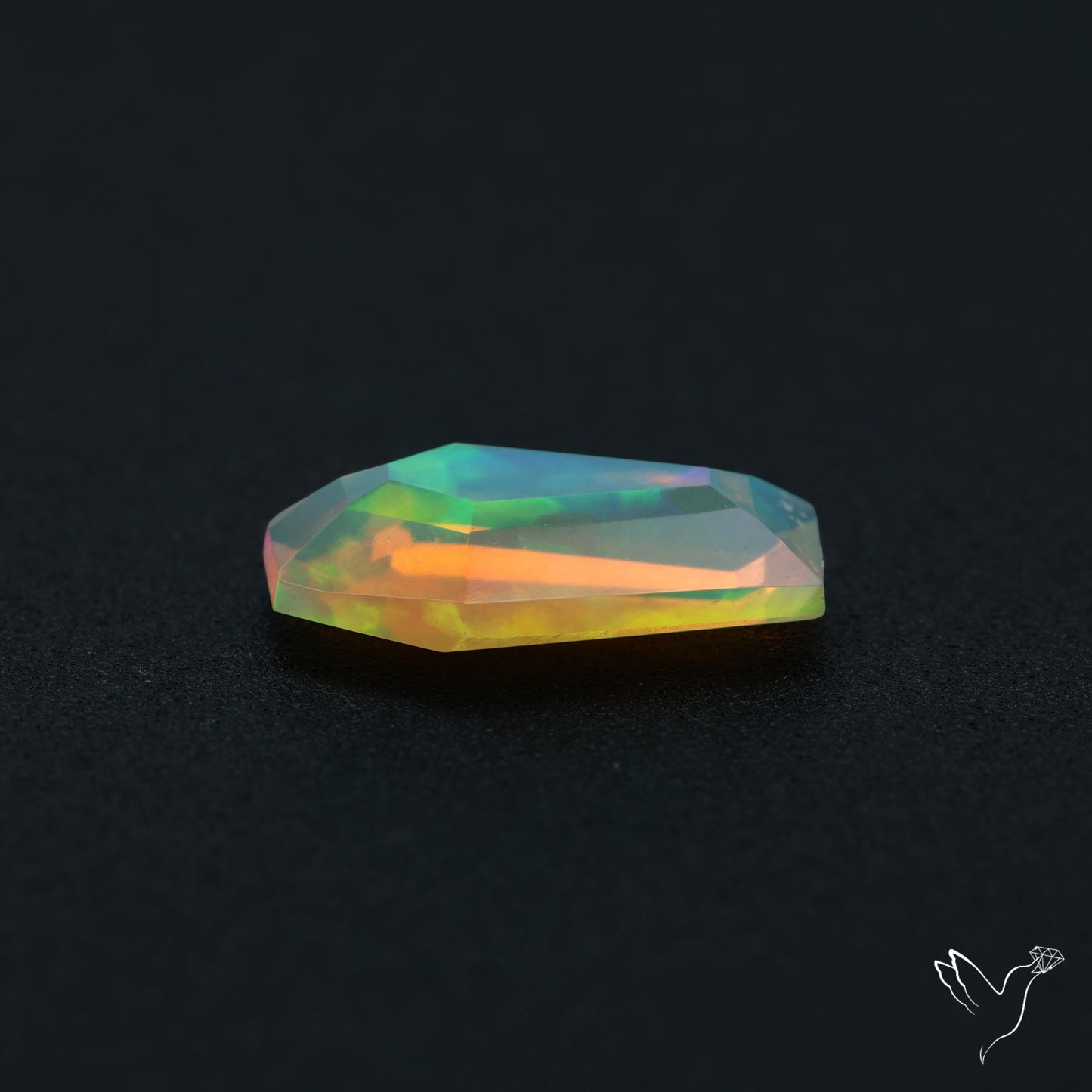 Step Faceted Ethiopian Opal Coffin