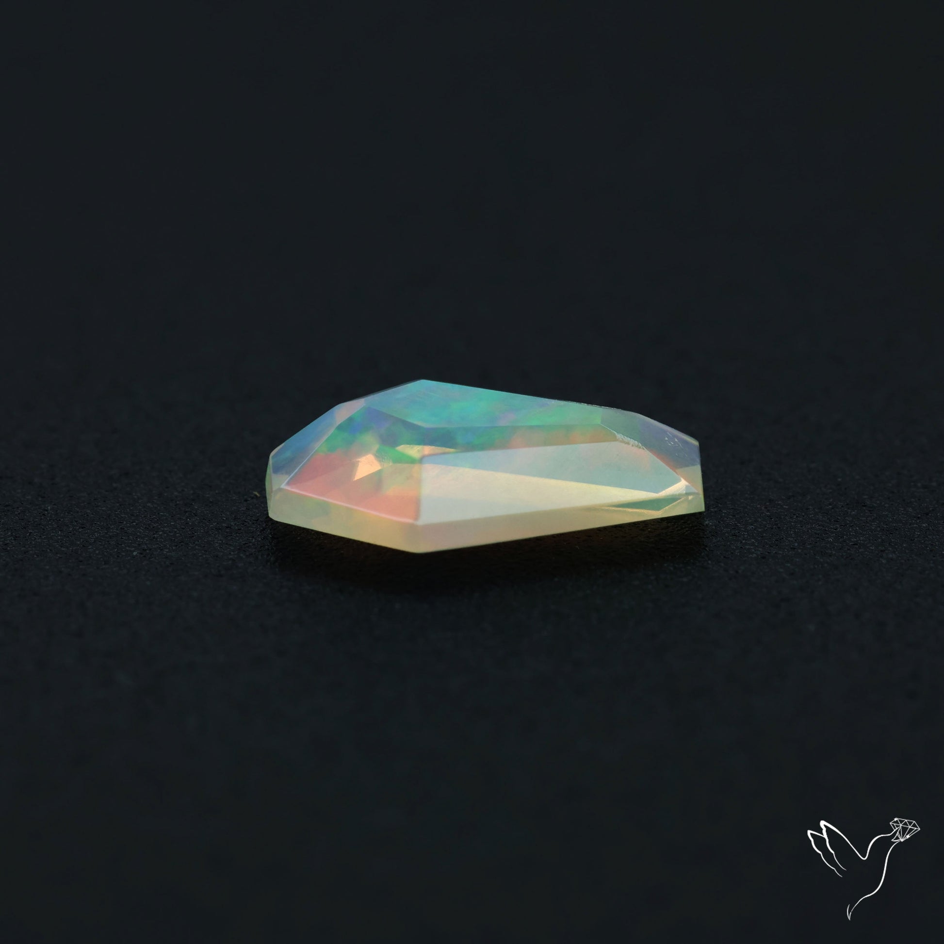 Step Faceted Ethiopian Opal Coffin