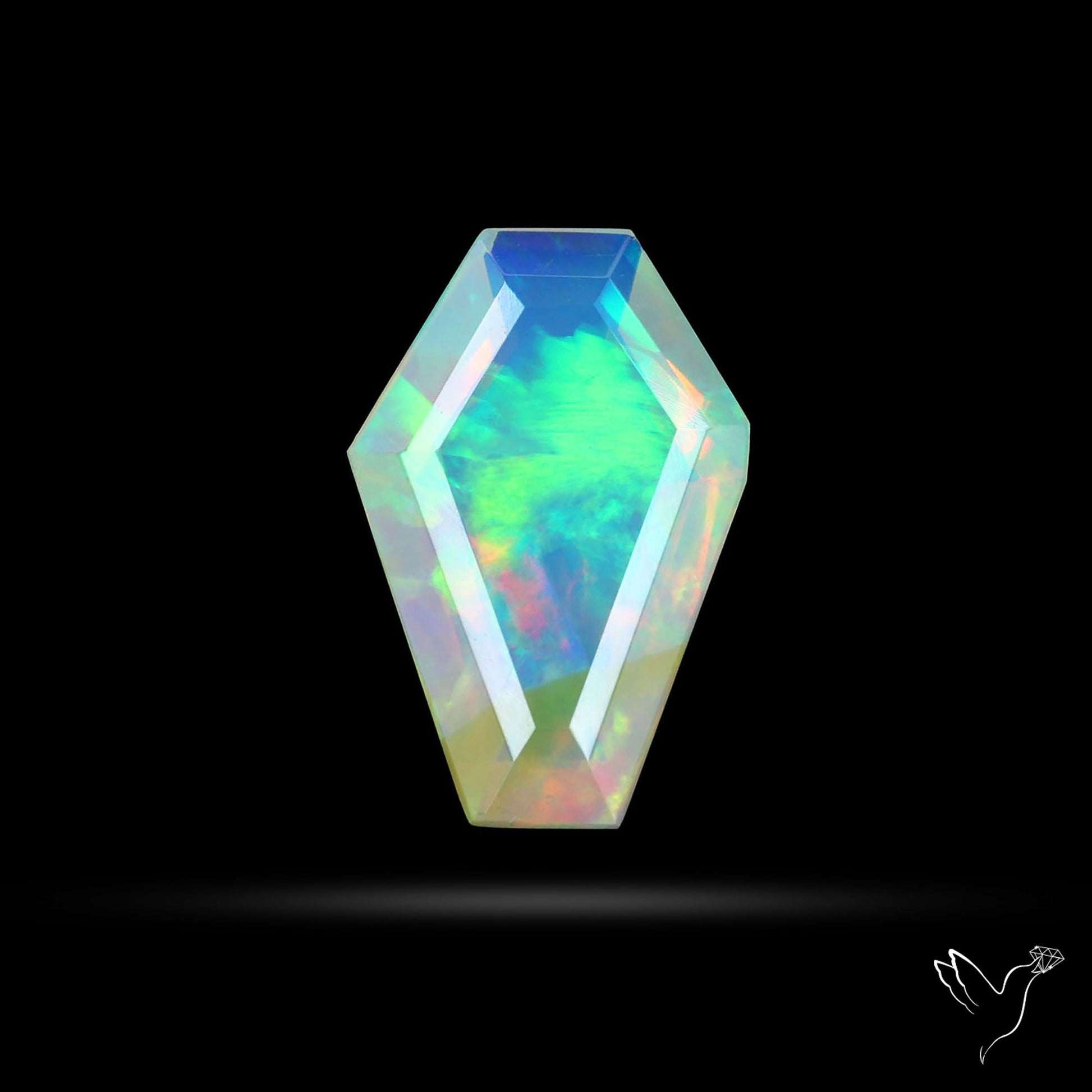 Step Faceted Ethiopian Opal Coffin