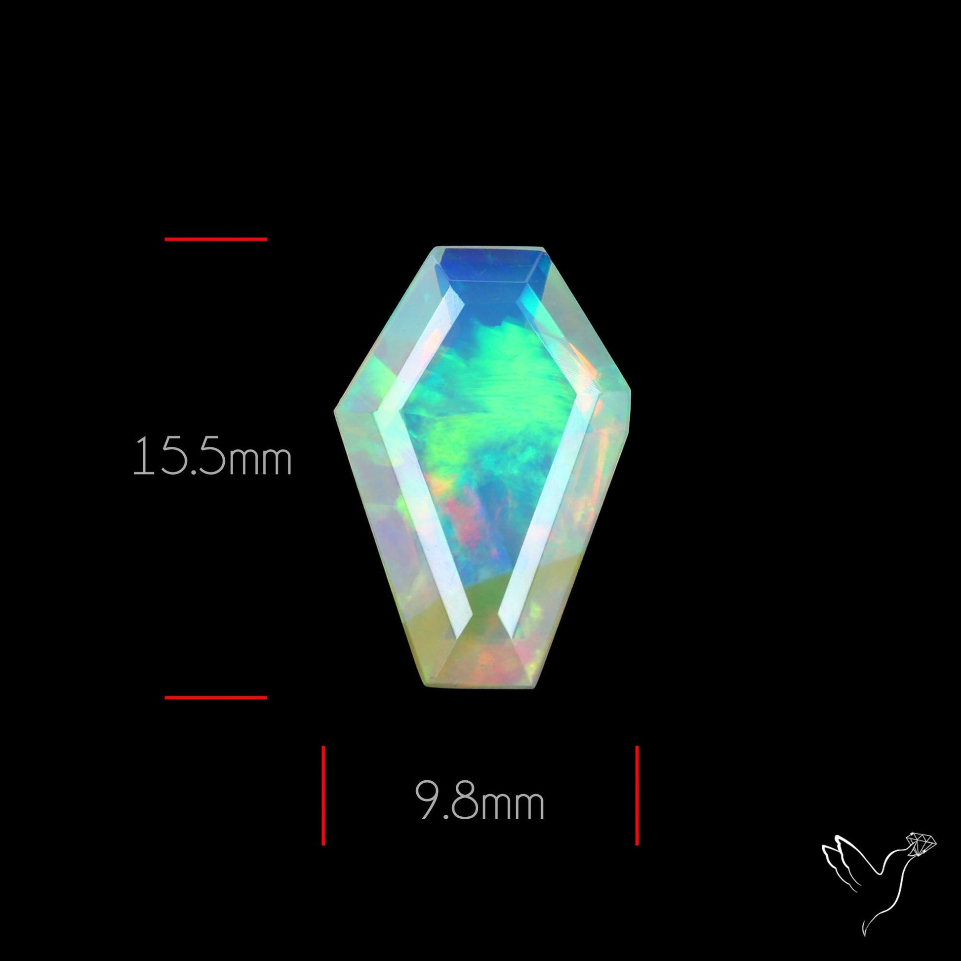 Step Faceted Ethiopian Opal Coffin