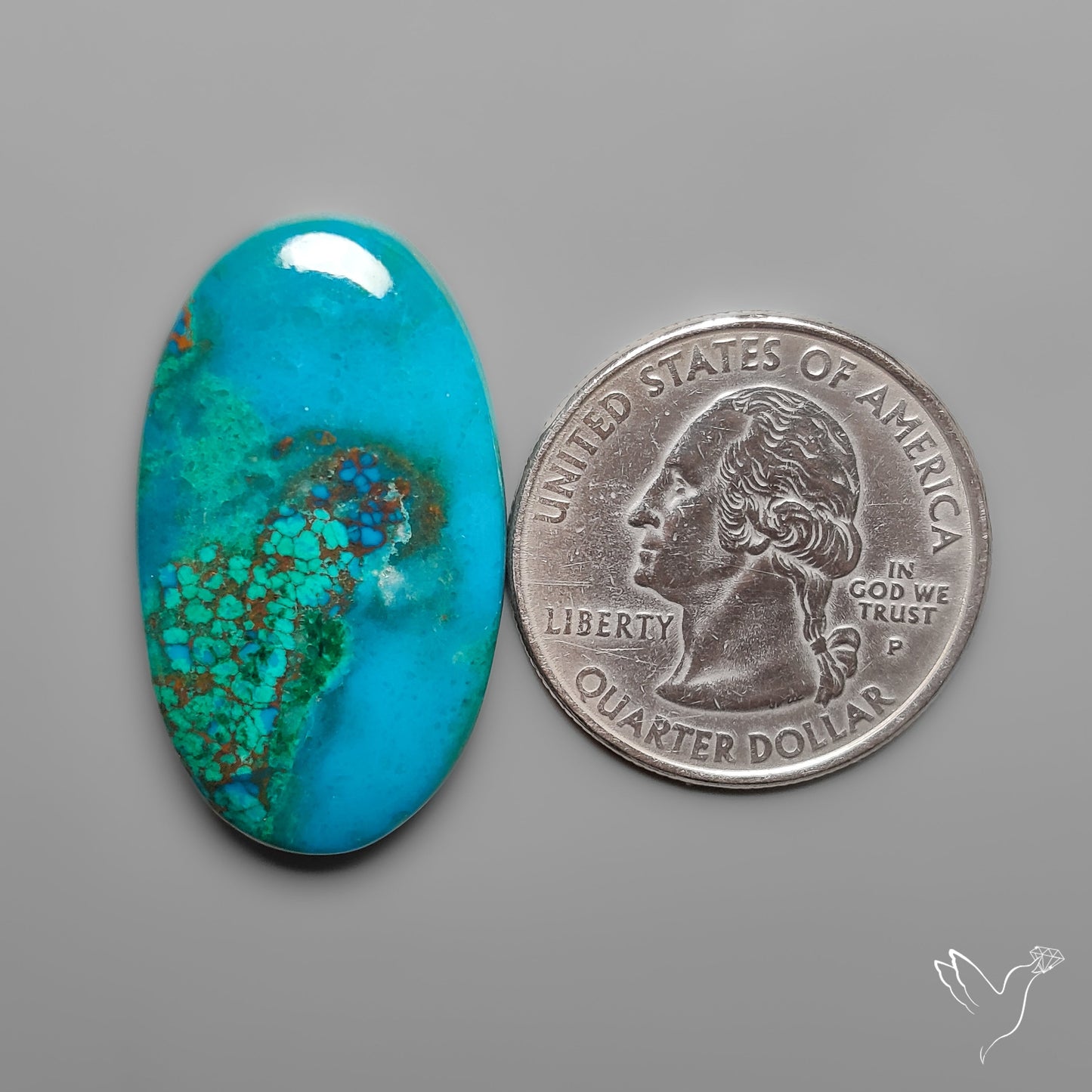 Peruvian Chrysocolla Cabochon Selected Material