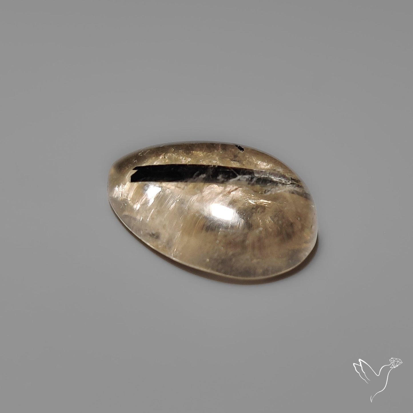 Black Tourmalinated Quartz Cabochon