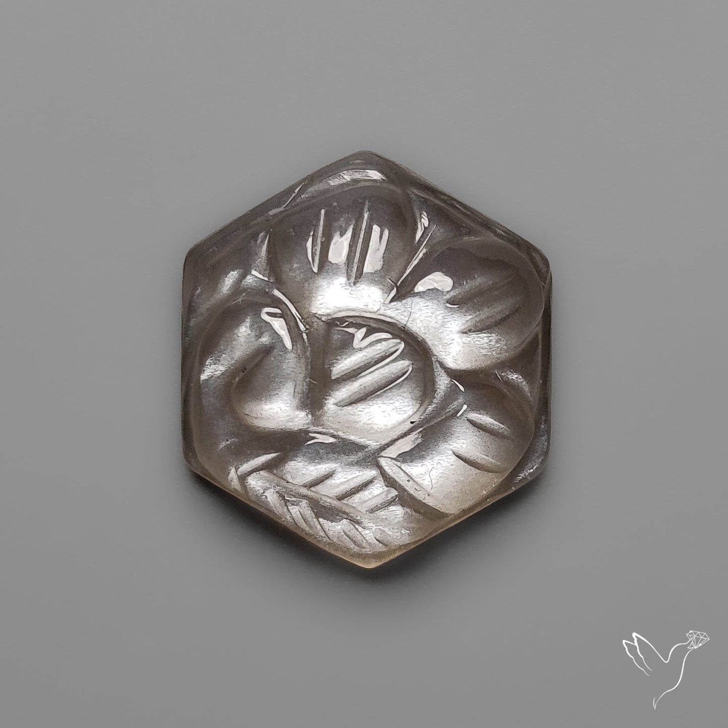 Black Moonstone Mughal Carving (handcarved)