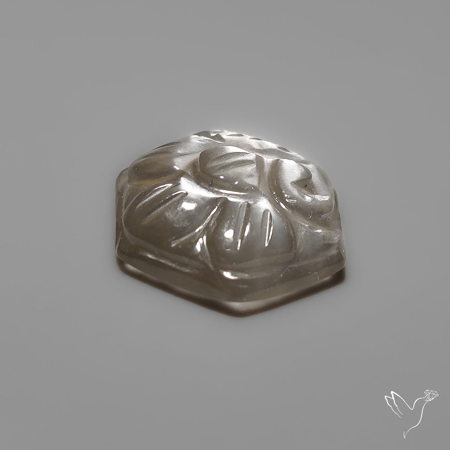 Black Moonstone Mughal Carving (handcarved)