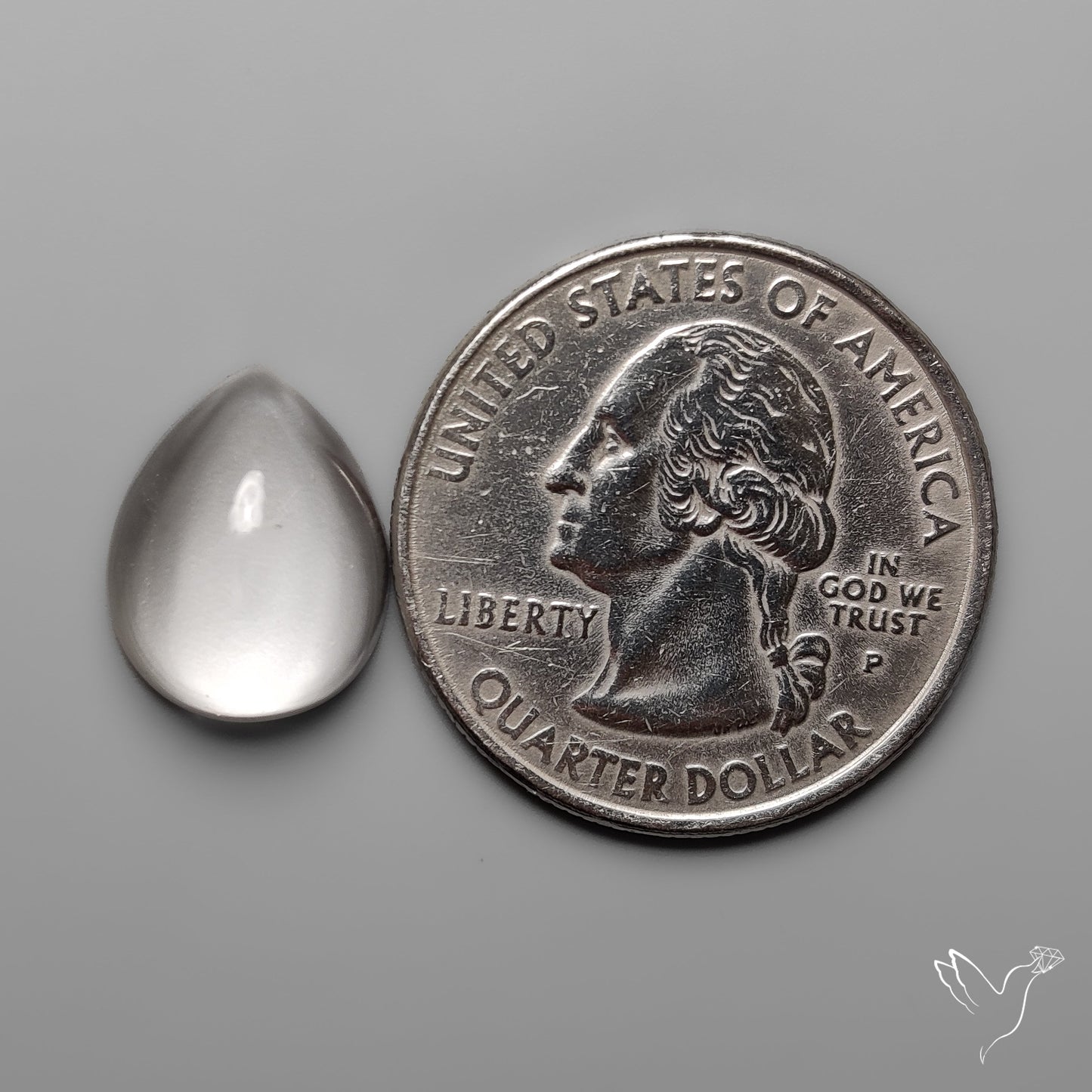 Himalayan Ice Quartz Drop Cabochon