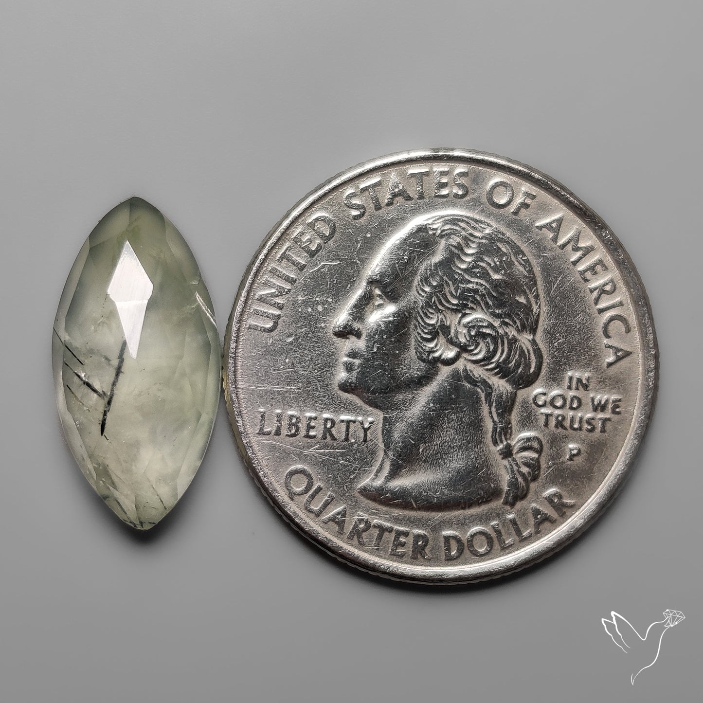 Rose Cut Black Tourmalinated Prehnite