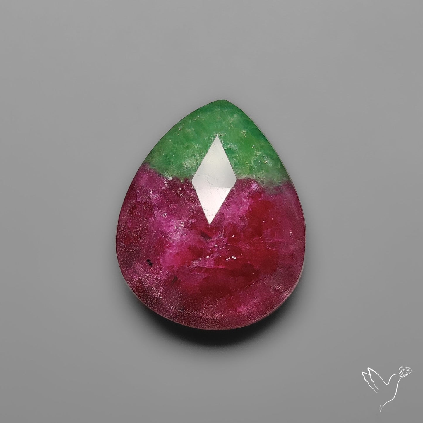 Rose Cut Himalayan Quartz With Ruby In Zoisite Doublet