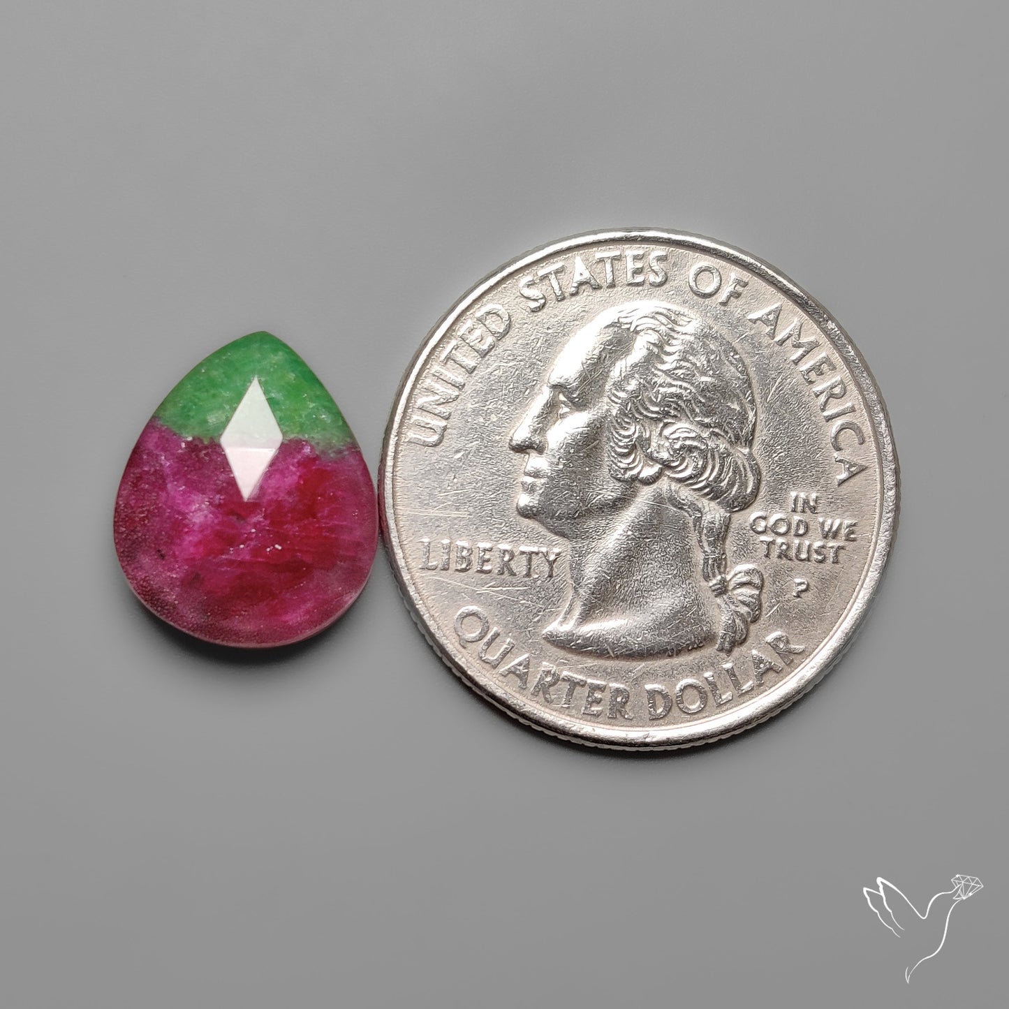 Rose Cut Himalayan Quartz With Ruby In Zoisite Doublet