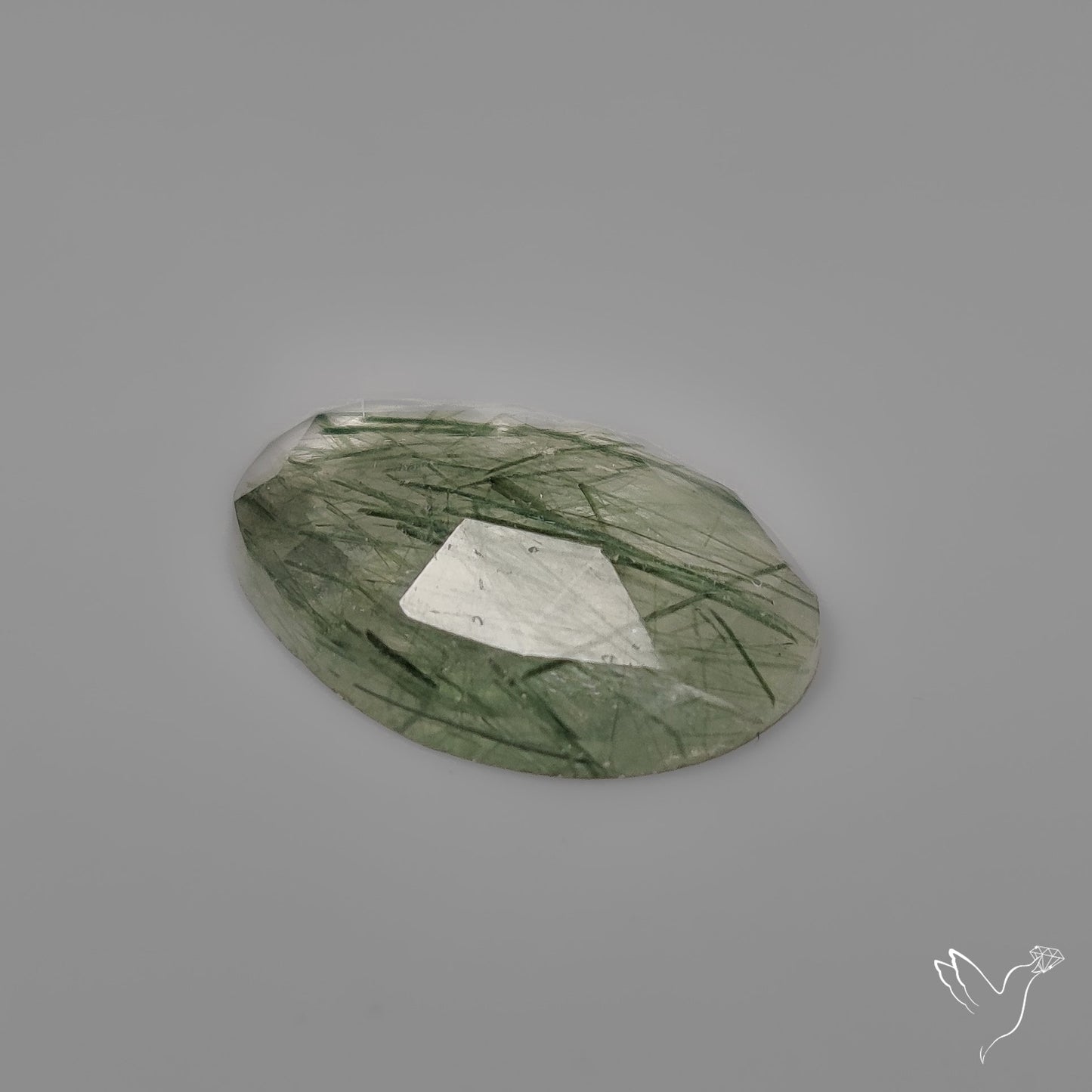 Rose Cut Green Rutilated Quartz