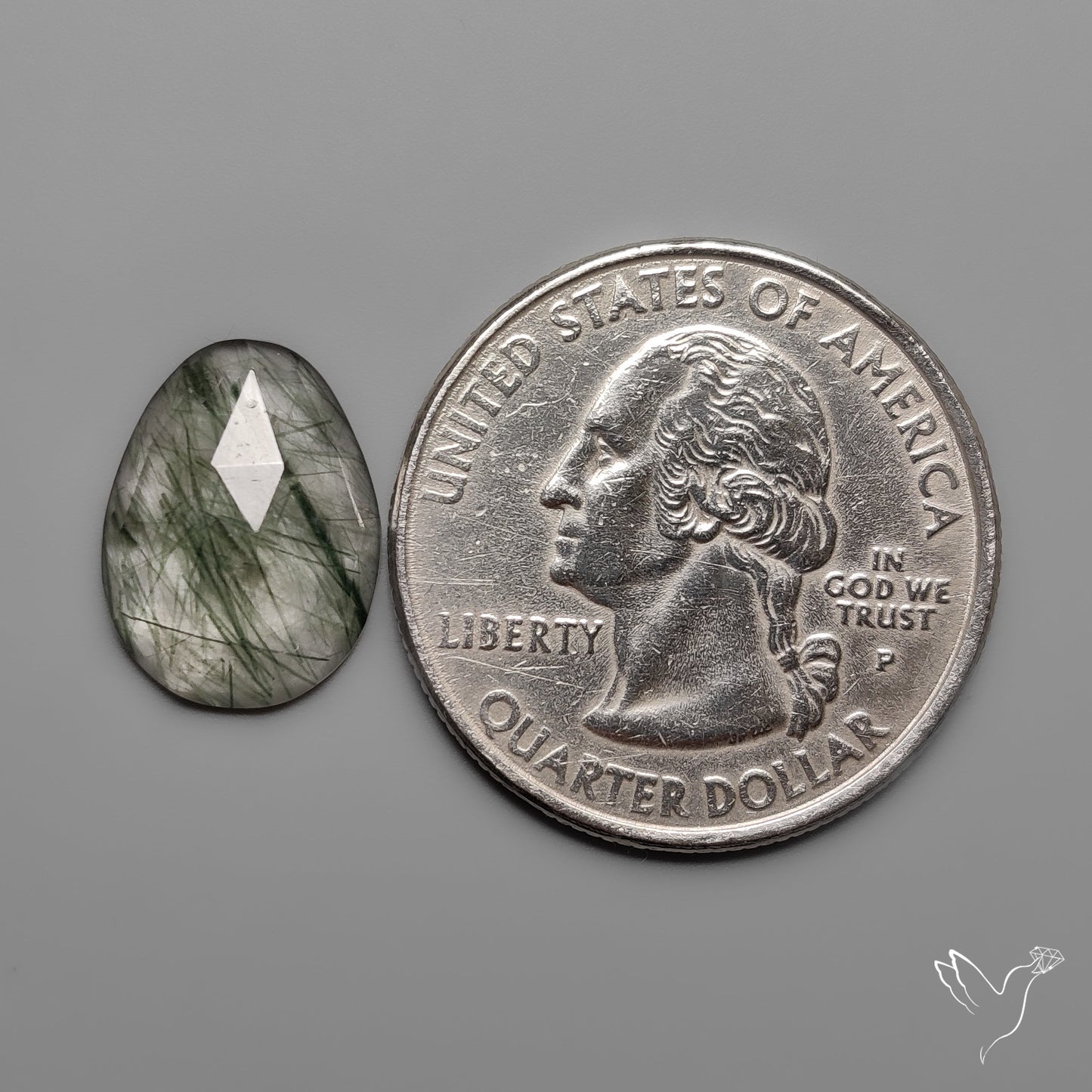 Rose Cut Green Rutilated Quartz